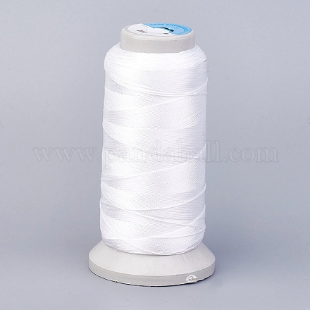 ポリエステル糸  カスタム織りジュエリー作りのために  ホワイト  1mm  約230m /ロール NWIR-K023-1mm-20-1