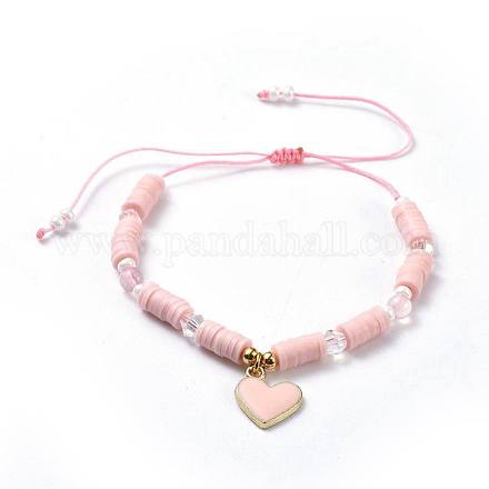 Bracelets de perles tressées en fil de nylon ajustable BJEW-JB04457-01-1