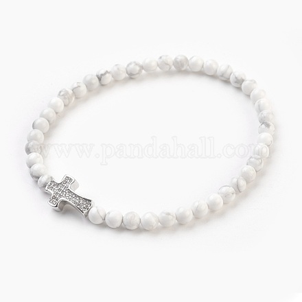 Perles de howlite naturelles étendent bracelets BJEW-JB03823-03-1