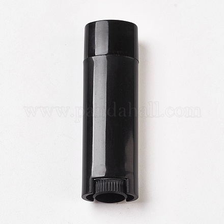 4.5g ppプラスチックdiy空の口紅容器  リップグロスチューブ  リップバームチューブ  キャップ付き  ブラック  6.65x2x1.3~1.7cm  インナーサイズ：4.8センチメートル DIY-WH0095-A03-1