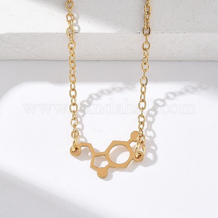 Ожерелья с подвесками из нержавеющей стали 304 с химическим символом NJEW-Z073-03G-04-1