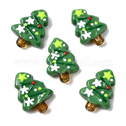 Бусины лэмпворк ручной работы новогодняя тема LAMP-I027-07X-1