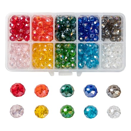 Perles de verre galvanisées 10 couleurs EGLA-JP0002-01B-8mm-1