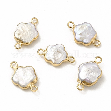 Breloques de connecteur de perles de keshi naturelles baroques PEAR-P004-22B-KCG01-1