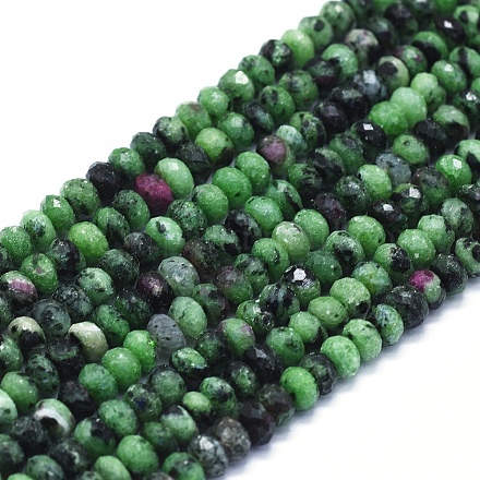 Natural Ruby in Zoisite Beads Strands G-E561-13-6mm-1