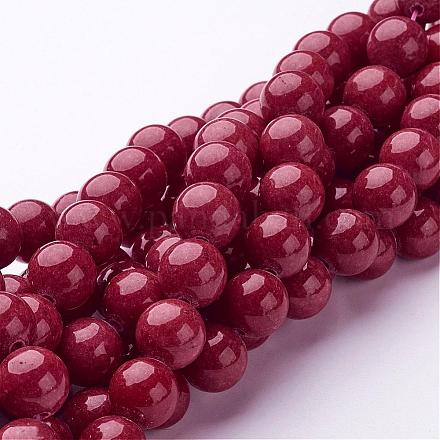 Chapelets de perles rondes en jade de Mashan naturelle G-D263-10mm-XS04-1