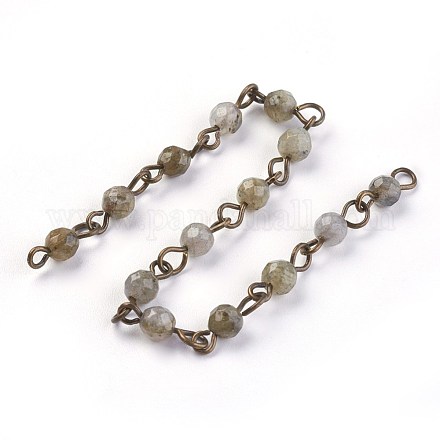 Handmade Natural Labradorite Beads Chains AJEW-JB00455-01-1