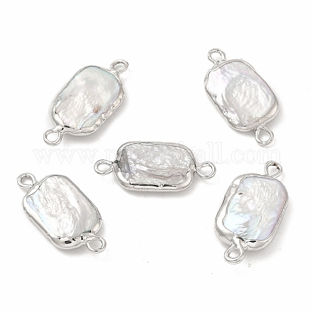 Breloques de connecteur de perles de keshi naturelles baroques PEAR-P004-13P-1