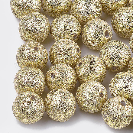 Perles recouvertes de tissu de fil de polyester WOVE-T009-18mm-01-1