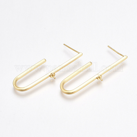 Accessoires de clous d'oreilles en laiton KK-T038-234G-1