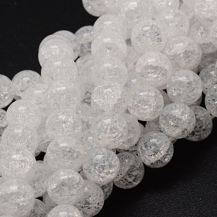 Perles rondes en verre craquelé brins X-CCG-E001-6mm-04-1