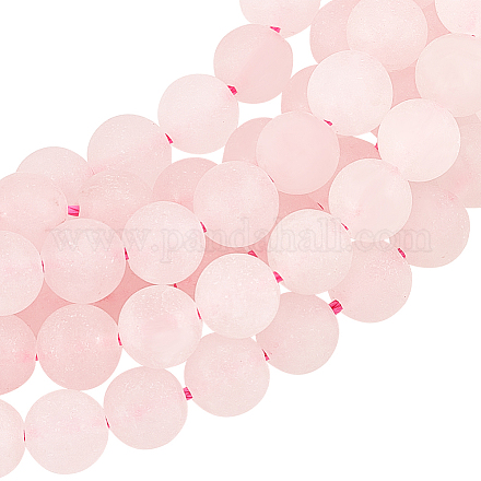 Gomakerer 2 fili di perline di quarzo rosa naturale G-GO0001-14-1