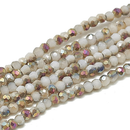 Chapelets de perles en verre opaque de couleur unie EGLA-Q113-07-1