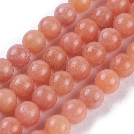 Natural Peach Calcite Beads Strands G-I247-12D-1