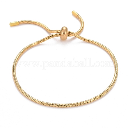 Placage ionique réglable (ip) 304 bracelet coulissant en acier inoxydable/fabrication de bracelets bolo BJEW-F412-04G-1