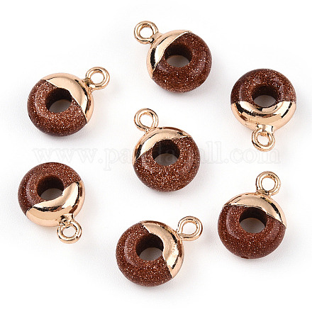 Synthetic Goldstone Flat Round/Donut Charms G-I347-02-1