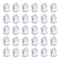 100Pcs Electroplate Transparent Glass Beads, Faceted, Nuggets, with Glitter Powder, Clear, 16x12x7mm, Hole: 1.2mm