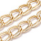 Aluminium Double Curb Chains, Unwelded, with Spool, Golden, 31.5x21.5x3mm, about 16.40 Feet(5m)/Roll