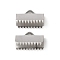 304 Stainless Steel Ribbon Crimp Ends, Rectangle, Stainless Steel Color, 10x15mm, Hole: 4x2mm