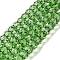 Transparent Glass Beads Strands, Faceted, Barrel, Green, 8x6mm, Hole: 1.2mm, about 64pcs/strand, 14.96''(38cm)