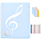1Pc Plastic Piano Sheet Folder with 5 Sheets Paper Self-Adhesive Stickers, Light Sky Blue, 48~320x17~260x22.5mm