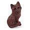Natural Mahogany Obsidian Carved Fox Figurines Statues for Home Office Desktop Feng Shui Ornament, 38x24~25x59~60mm
