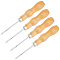 4Pcs Steel Bead Awls, with Wood Handle, Sewing Tool, Moccasin, 12.4x2cm
