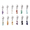 12Pcs Alloy Replacement Zipper Sliders, with Natural Mixed Gemstone Chips Pendants for Luggage Suitcase Backpack Jacket Bags Coat, Platinum, 46~48mm