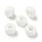 Handmade Lampwork European Beads, Large Hole Beads, Cube, White, 11.5x11.5x8.5mm, Hole: 5mm