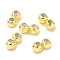 Brass Beads, with Rubber Inside, Slider Beads, Rondelle, Golden, 6x3x2.5mm, Hole: 0.6mm
