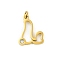 304 Stainless Steel Pendants, with Cubic Zirconia, Letter Charms with Jump Rings, Real 18K Gold Plated, Letter L, 18.5x15x2mm, Hole: 3mm