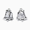 Tibetan Style Alloy Pendants, Christmas Bell, Lead Free & Cadmium Free, Antique Silver, 23x16.5x4mm, Hole: 2mm, about 540pcs/1000g