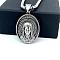 Greek Mythology Stainless Steel Virgin Mary Pendant Necklaces for Men, Stainless Steel Color
