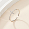 925 Sterling Silver Pave Cubic Zirconia Finger Rings, Cross, Platinum, Inner Diameter: 17mm