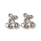 304 Stainless Steel Charms, Cherry Charm, Anti-Tarnish, Stainless Steel Color, 9.5x7.5x2.5mm, Hole: 1.2mm