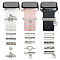 3 Bags 3 Styles Rhinestone Watch Band Charms Set, Alloy Watch Band Decorative Ring Loops, Platinum, 1.7~17.5x23~24x5.5~10mm, 1 bag/style