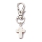 Synthetic Turquoise Cross Pendant Decorations, with Alloy Swivel Lobster Claw Clasps, White, 50mm, 2pcs/set