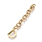 304 Stainless Steel Chain Extender, with Cable Chain and Letter Charms, Golden, Letter.D, 67.5mm, Link: 8x6x1.3mm, Letter D: 11x9.5x0.7mm