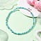 Dyed Natural Freshwater Shell Nuggets Beaded Necklaces, Stainless Steel Color, Turquoise, 15.83 inch(40.2cm)