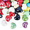 50Pcs Handmade Porcelain Beads, Bright Glazed Porcelain, Heart, Mixed Color, 14x16x10mm, Hole: 2mm
