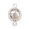 Brass Magnetic Clasp, Round, Rack Plating, Long-Lasting Plated, Lead Free & Cadmium Free, Platinum, 16x10x10mm, Hole: 1.6mm