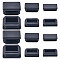 24Pcs 3 Style Plastic Furniture End Caps, Chair Leg Inserts Plug, Chair Leg Glide Protectors, Rectangle, Black, 15~25x30~50x17~18mm, 8pcs/style