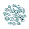 Pearlized Opaque Acrylic Beads, Mixed Shapes, Sky Blue, 9~18x8.5~29x3~14mm, Hole: 1.6~4mm, about 467pcs/500g