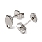 Non-Tarnish 304 Stainless Steel Stud Earring Findings, with Loop and Flat Plate, Teardrop, Stainless Steel Color, 8x5mm, Hole: 1mm, pin: 0.8mm
