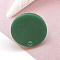 Resin Stud Earring Findings, with Iron Earring Pin, Flat Round, Green, 15mm