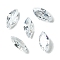 Cubic Zirconia Cabochons, Point Back, Horse Eye, Clear, 12x6x3mm