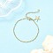 304 Stainless Steel Cable Chains Bracelets for Women, Golden, Starfish, 7-1/4 inch(18.5cm)