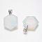 Opalite Pendants, Faceted, Hexagram, Platinum, 41x28x9mm, Hole: 5x9mm