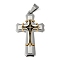 Ion Plating(IP) 304 Stainless Steel Enamel Big Pendants, Trinity Cross Charm, Golden & Stainless Steel Color, 58x36x5mm, Hole: 12x6mm