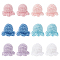 12Pcs 6 Colors Flower Shape Cotton Knitted Costume Ornament Accessories, Mixed Color, 31~32x31~32mm, 2pcs/color